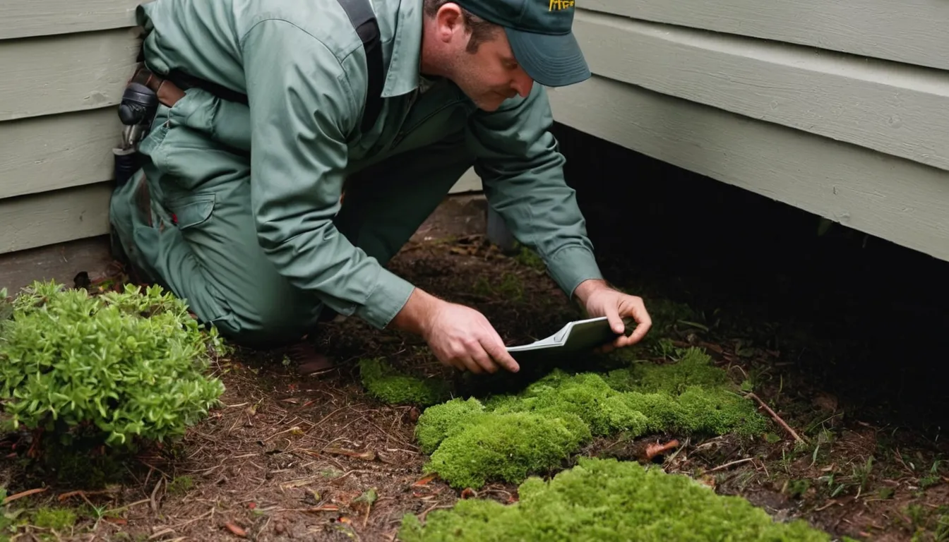 Provider inspecting a crawl space vent near Marysville
